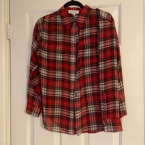 Vince Camaro Red see through flannel size small